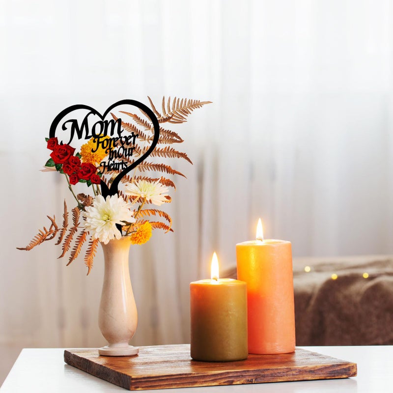 OZIO Memorial Grave Markers for Cemetery, Heart Memorial Plaque Stake Cardinals Garden Stake Memorial Metal Grave Stake Decoration for Mom Dad Cemetery Outdoors Yard Garden - Image 5